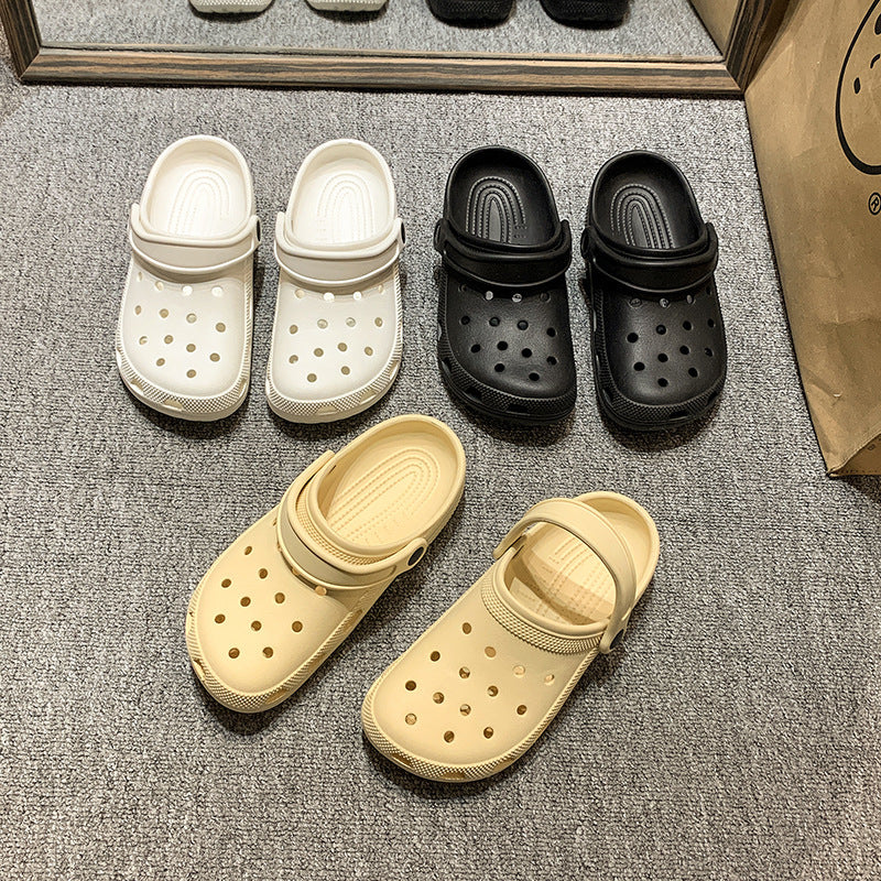 New women's anti-slip, anti-fall summer outdoor closed-toe slides, minimalist clogs, soft sole sandals, solid color, versatile, wholesale