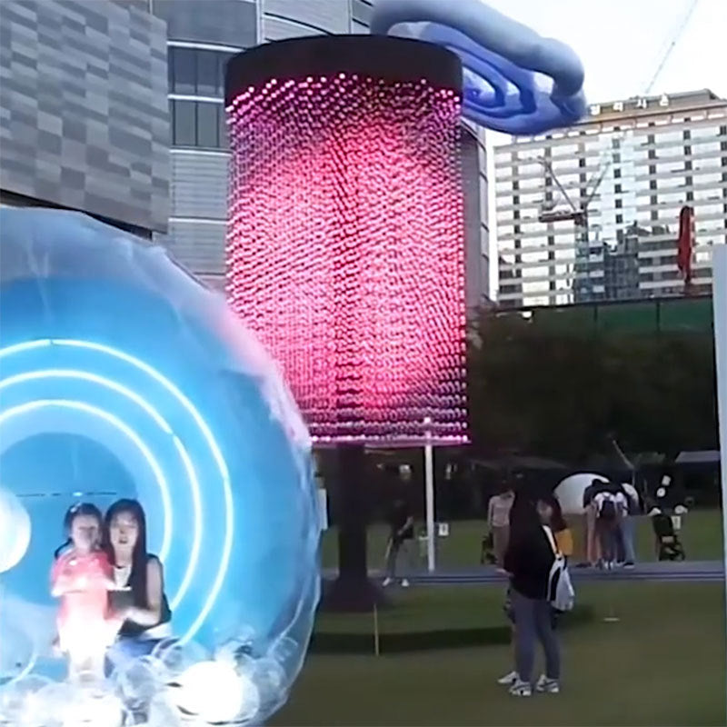 Large commercial street shopping mall outdoor LED tower with color-changing lighting interactive beauty Chen designer creative art lighting