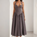 summer new women's clothing:  cross-border fashion - european & american style, sexy & sweet halter neck maxi dress