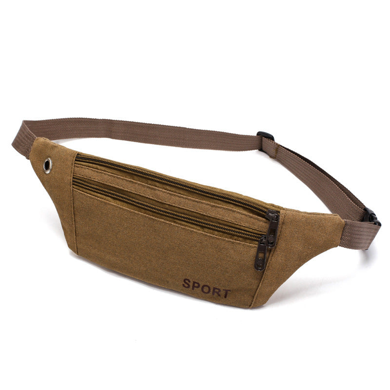 Cross-border fanny pack Men's outdoor sports Mountaineering Men's breast bag Canvas mobile phone bag Construction site work cashier messenger bag