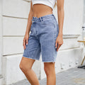 European and american cross-border trendy women's summer new arrivals:  independent store loose casual washed denim capri shorts