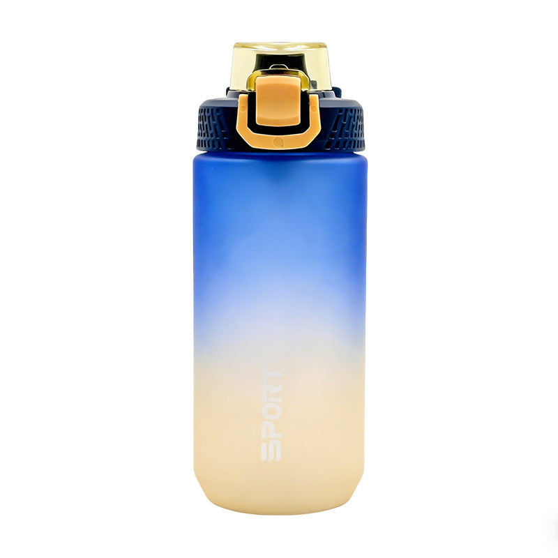 Outdoor sports water cup creative frosted large capacity gradient plastic cup portable high-looking large capacity cup