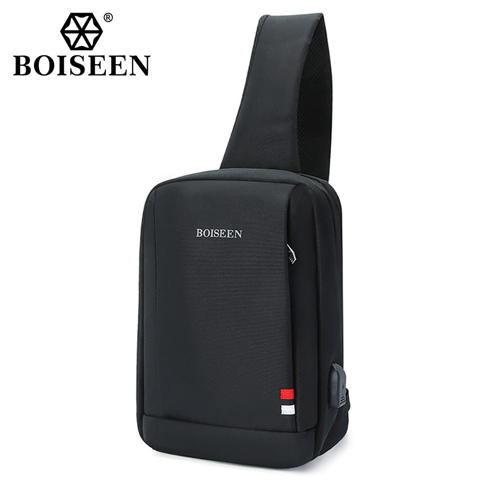 Boiseen New Men's Breast Bag Cross-border Outdoor Travel Storage Bag Large Capacity Crossbody Shoulder Bag Men's Wholesale