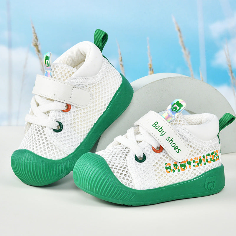 Baby sandals for boys, summer first walker shoes, 0-1-2 years old infant anti-slip soft sole mesh shoes for babies and toddlers, baby girl shoes
