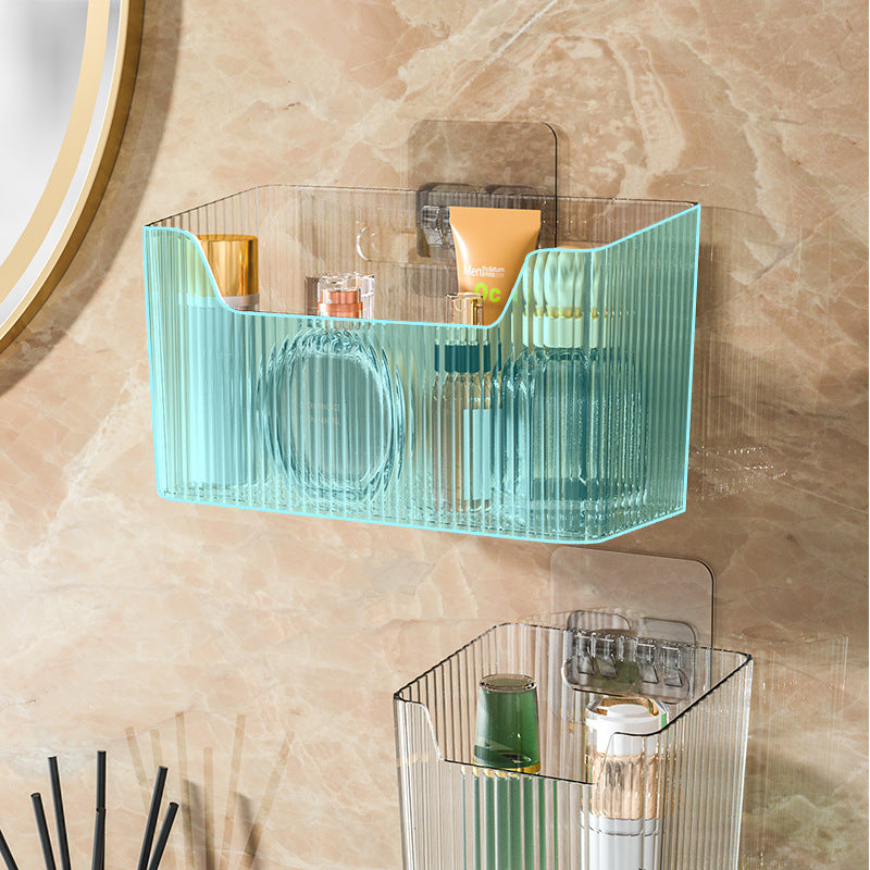 Bathroom mirror cabinet storage box wall-mounted storage rack punch-free bathroom sink toilet wall storage cabinet tube