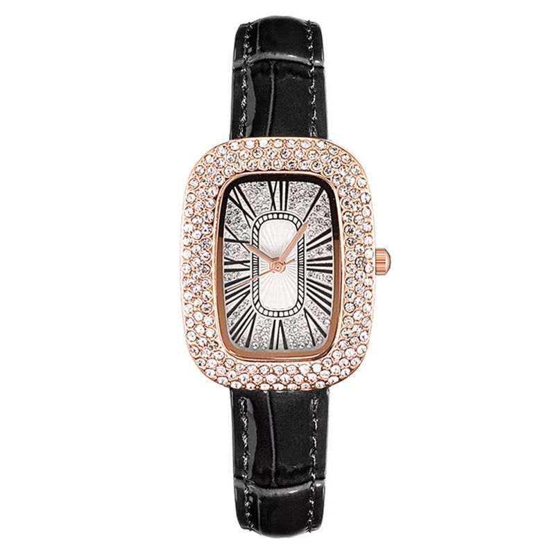 Small green watch women's watch niche pigeon egg popular douyin kuaishou live broadcast wholesale rhinestone starry sky women's watch