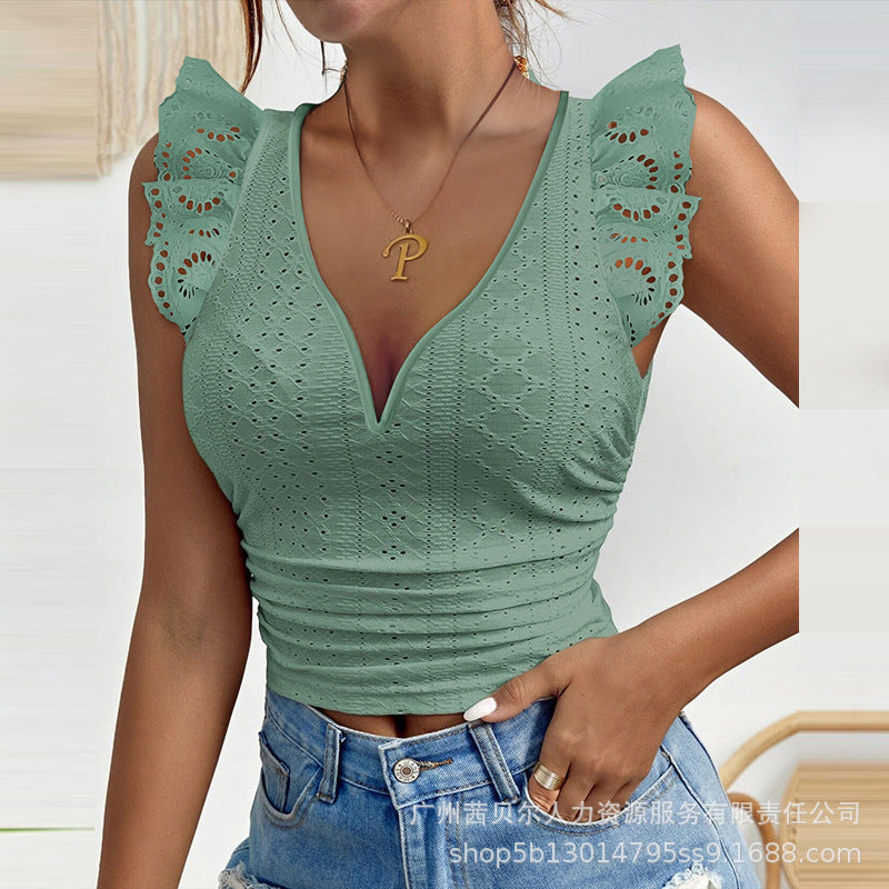 Cross-border  women,  Europe and the United States new small turtleneck texture fabric vest