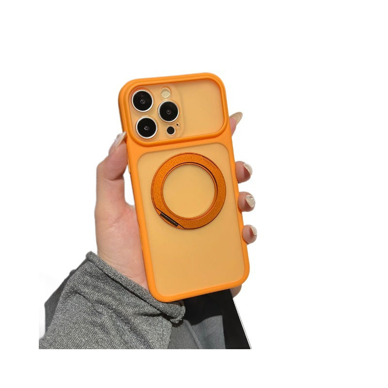 Magnetic rotating stand mobile phone case suitable for iphone17promax apple 16/15/14 anti-fall soft case wholesale