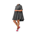 Summer  cross-border plus size women's fashion: european and american street style new trendy denim short-sleeve slim-fit dress