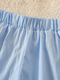 Summer fresh blue bow lightweight skirt suit