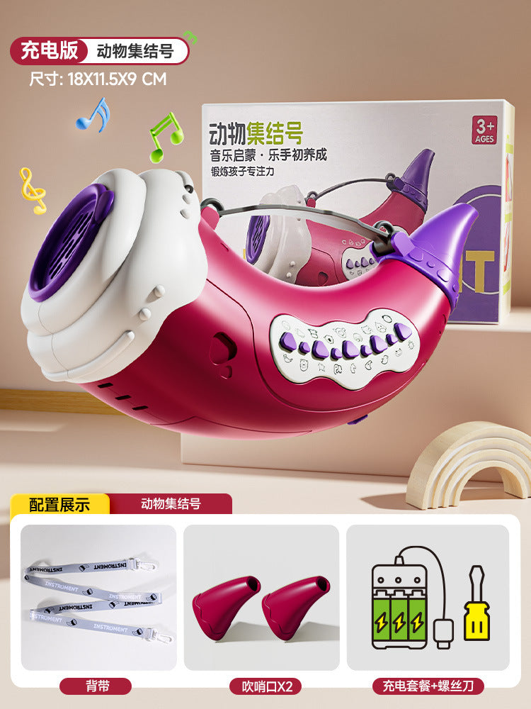 Animal rally baby trumpet 30 sound effects bird whistle instrument baby horn kids toy can blow