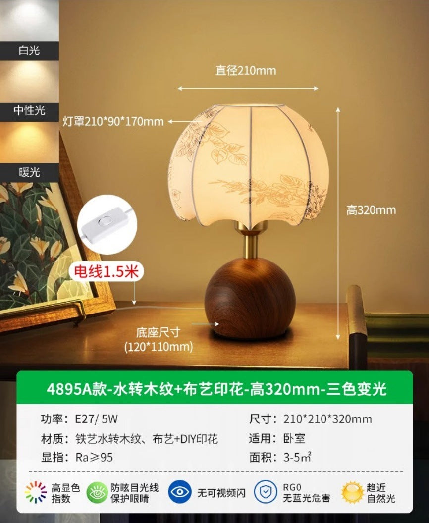 Table lamp 2025 new living room study decoration creative French retro atmosphere bedroom bedside night light 1
