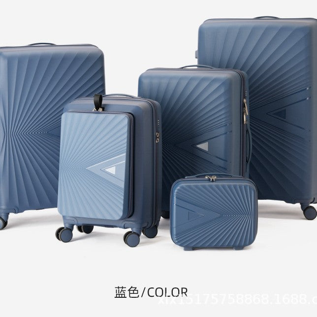 PP zipper box  set three sets of four trolley case sinking handle sinking lock color scheme explosion-proof rag factory wholesale