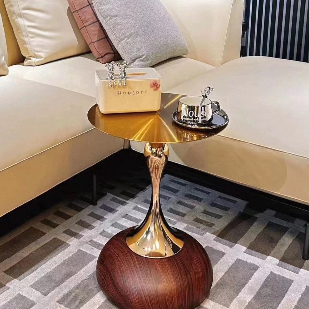 Scandinavianretro sofa side table living room coffee table small table iron side table bedside storage rack balcony casual round table