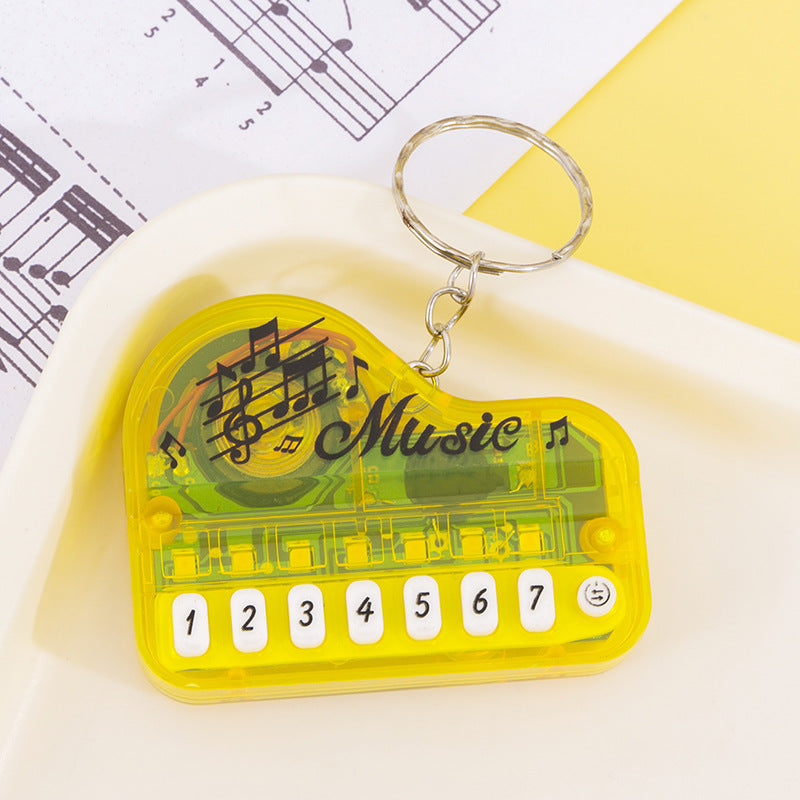 Mini pocket piano keychain - kids' electronic keyboard cartoon keychain pendant - playable, light-up creative toy