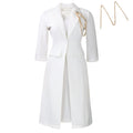 D610 european and american style elegant stretch slim-fit solid color blazer and slip dress two-piece set - african fashion outfit