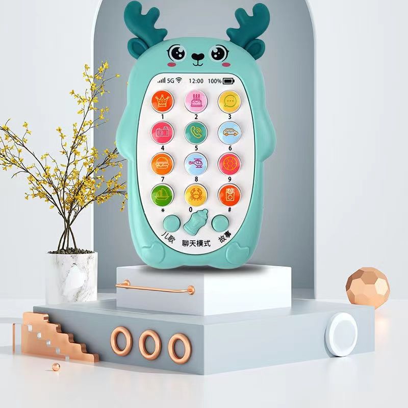 Baby toys 0-3 years old: chewable teether, realistic musical phone toy, early education & developmental enlightenment story machine