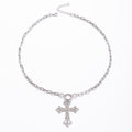 Hollow cross necklace wholesale fashionretrofashionaccessible luxuryniche style diamond accessorieseleganteasiest for match clavicle chain