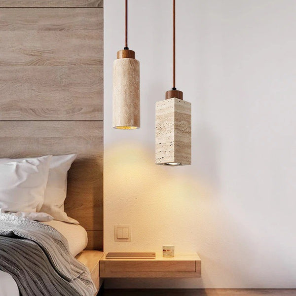 Nordic yellow travertine terrazzo chandelier restaurant milk tea shop cafe bar counter cement LOFT apartment industrial style