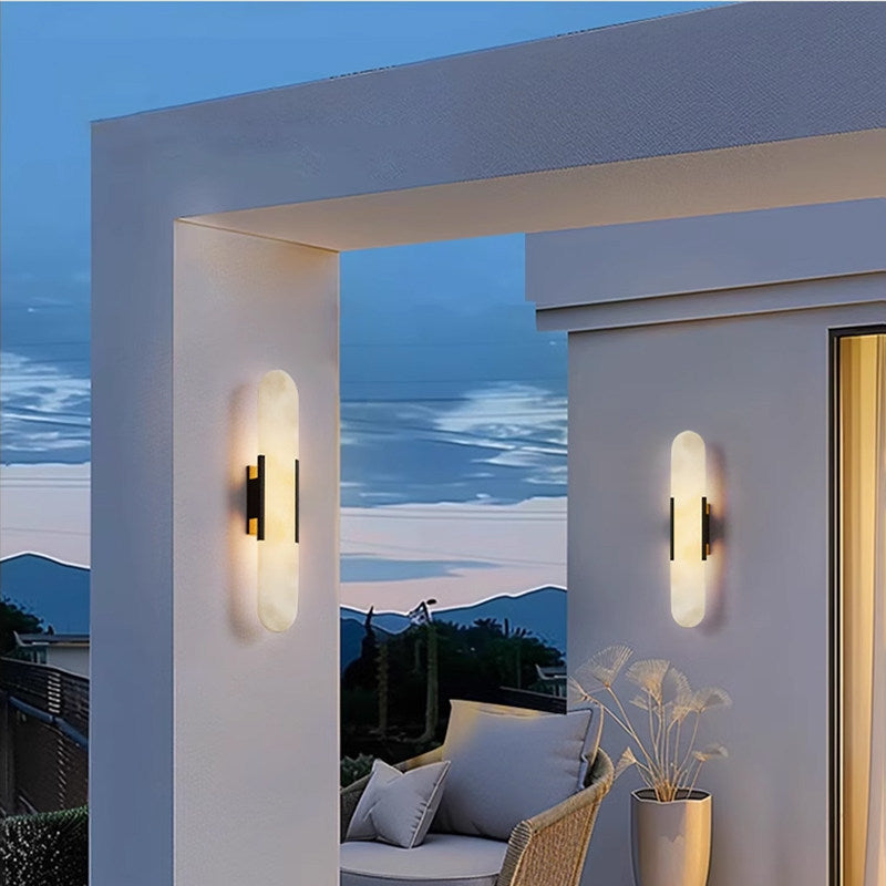 Accessible luxury imitation marble wall lamp aisle wall lamp outdoor waterproof balcony terrace lamp house landscape courtyard gate wall lamp