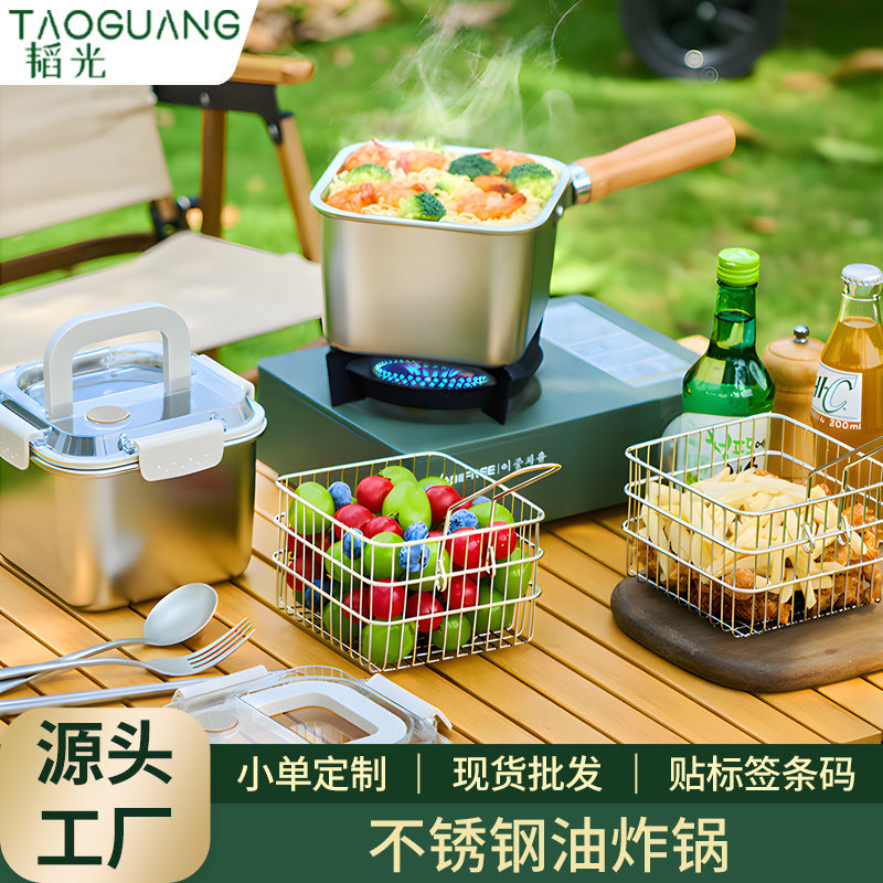 Export stainless steel deep fryer multifunctional deep fryer for home small deep fryer outdoor portable deep fryer