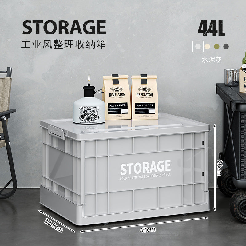 Industrial wind storage box Household large-capacity sundries sorting box Clothing toy storage box Foldable outdoor box