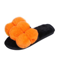 European and american style fashion pom-pom slippers - amazon new autumn/winter collection, plus size fox fur, export model, autumn/winter cotton slippers for women