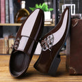 Men's casual leather shoes - stylish & versatile dress shoes for business, pointed toe patent leather office & wedding shoes