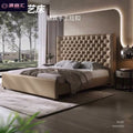 Modern creative italian american style zipper closure light luxury black double bed for home bedroom master bedroom upholstered wedding bed