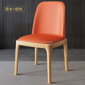 Wood style b&baccessible luxury upholstered back chair scandinavian solid wood dining chair for homemoderncasual restaurant hotel chair