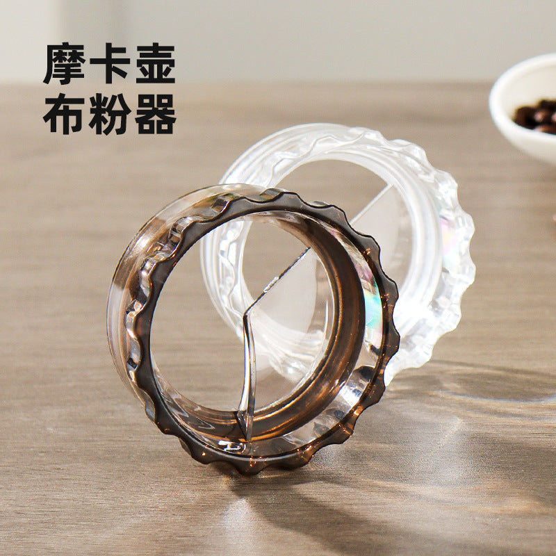 Moka pot powder dispenser coffee pot powder receiving ring anti-flying powder filler single and double valve neutral coffee equipment new arrival