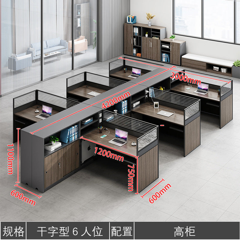 Saint li staff office desk and chair set - minimalist modern computer desk, office financial partition desk