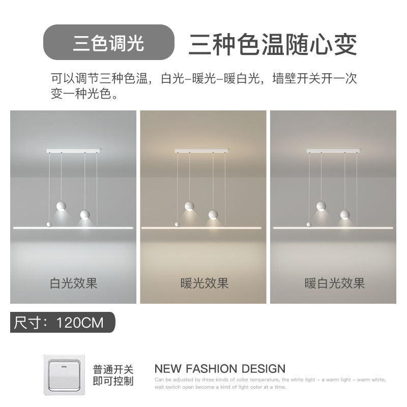 Creative restaurant light led chandelier simple modern master bedroom light long dining table bar Zhongshan Lighting Direct Sales Factory