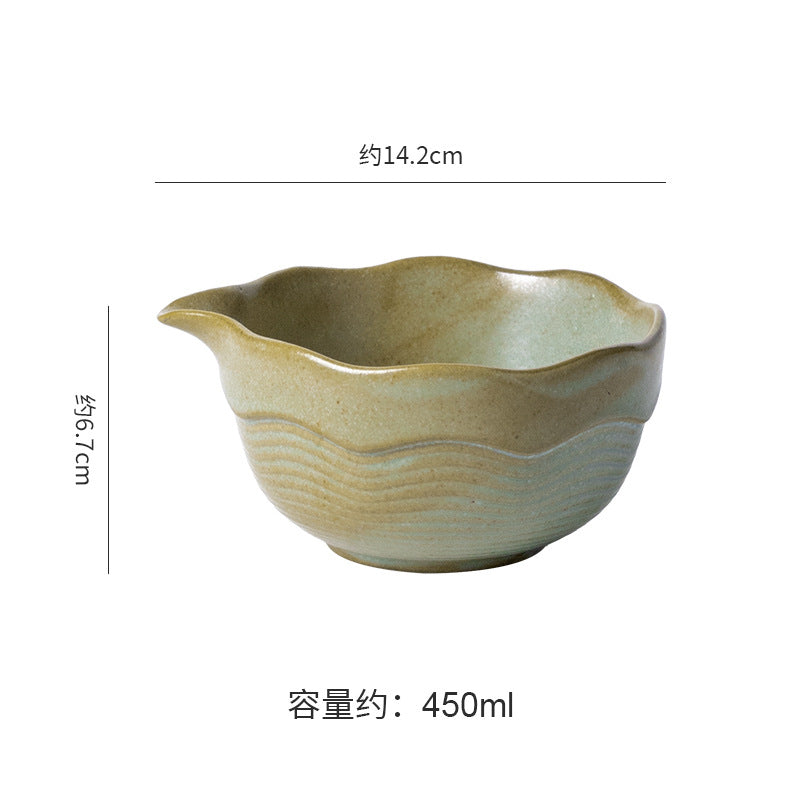 Retro tea snacks high-looking matcha ceramic bowl japanese kiln-turned high-looking ceramic water bowl office for home