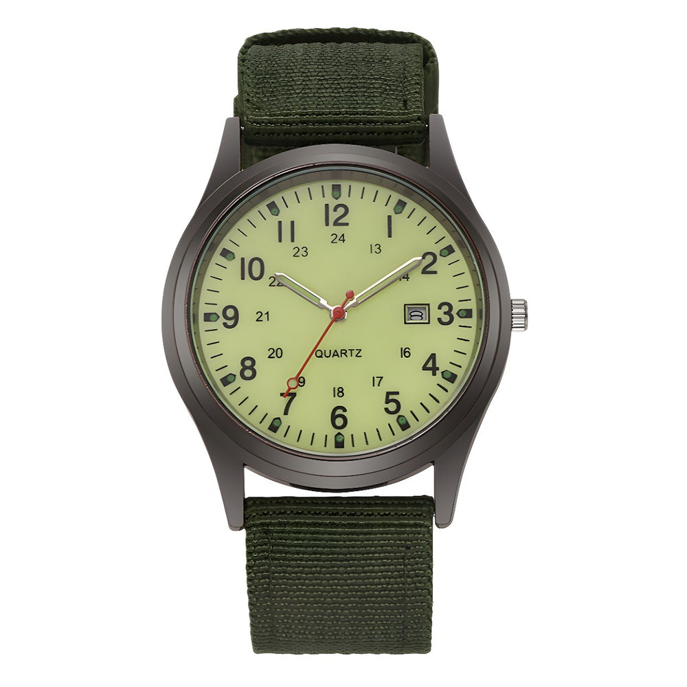 New canvas watch for men - casual, stylish, gift-worthy, military-inspired, with date display - perfect for students and sports - quartz movement