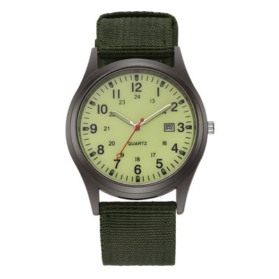 New canvas watch for men - casual, stylish, gift-worthy, military-inspired, with date display - perfect for students and sports - quartz movement