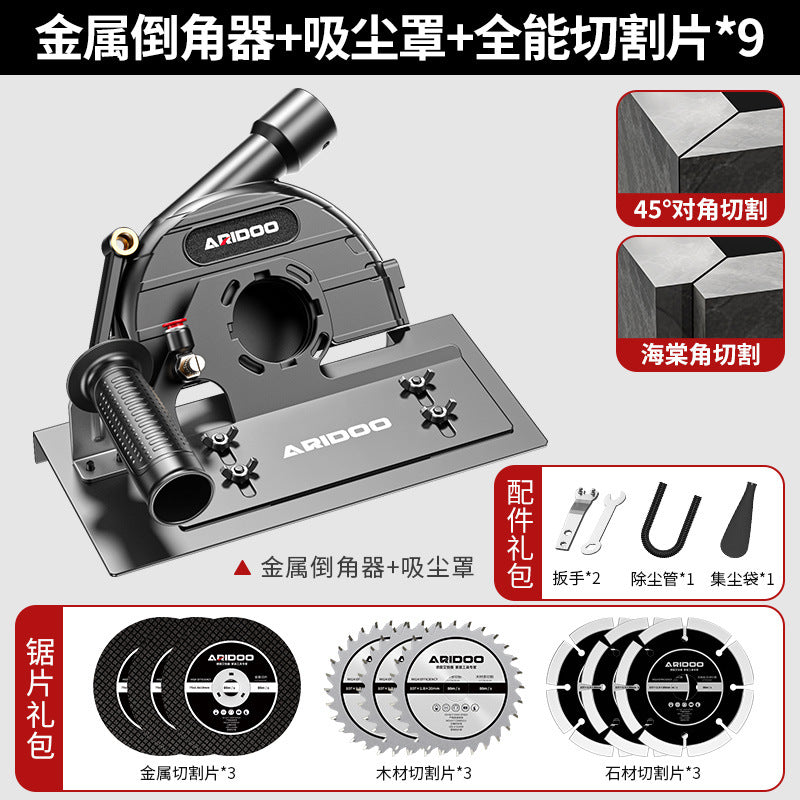 Angle grinder tile chamfering device portable 45 degree woodworking bricklayer universal cutting artifact portable chamfering device