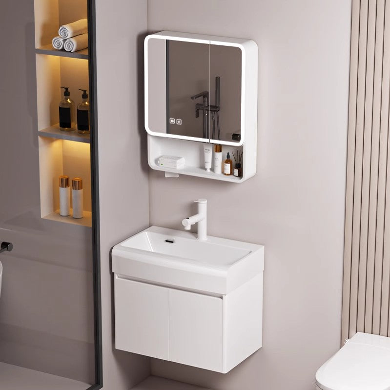 Small apartment circular arc bathroom cabinet deepened wash basin space honeycomb aluminum washbasin cabinet combined toilet washbasin