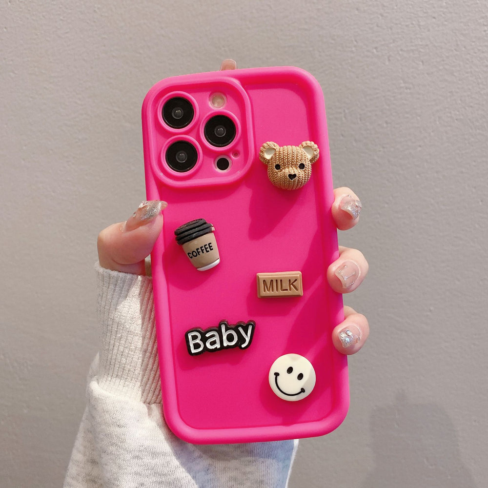 Gaozhu is suitable for apple 16pro coffee bear jewelry mobile phone case iphone11/12 all-inclusive anti-fall protective cover