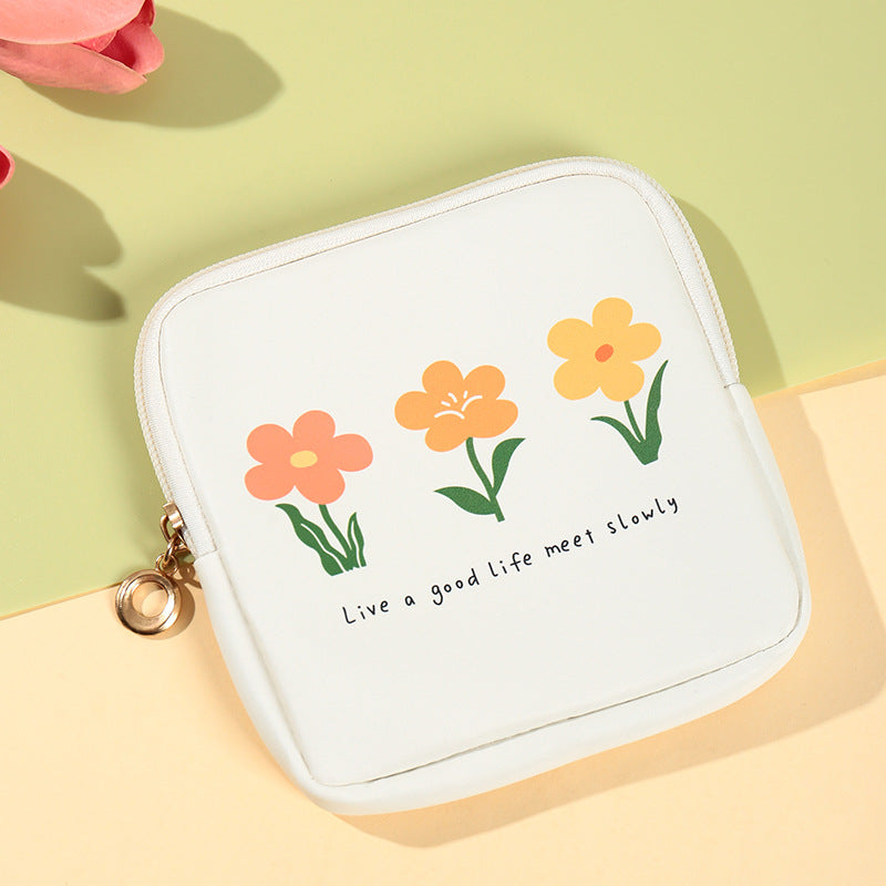 Sanitary napkin storage bag Small fresh portable PU waterproof pad storage bag Aunt towel physiological bag carry-on bag