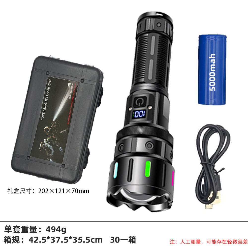 Cross-border new laser gun flashlight outdoor super bright long-distance telescopic portable white laser charging tactical flashlight