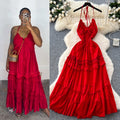 Pure desire sexy burgundy long sleevesdress women's frenchsilm a-line skirthigh waisteleganceelegant long skirt