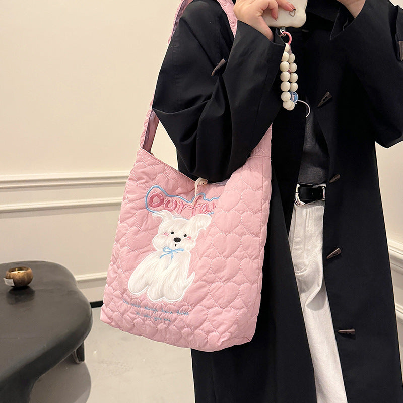 Autumn and winter new large-capacity underarm bag women 2025 cute girl tote bag Korean version of the trend of high-end shoulder bag