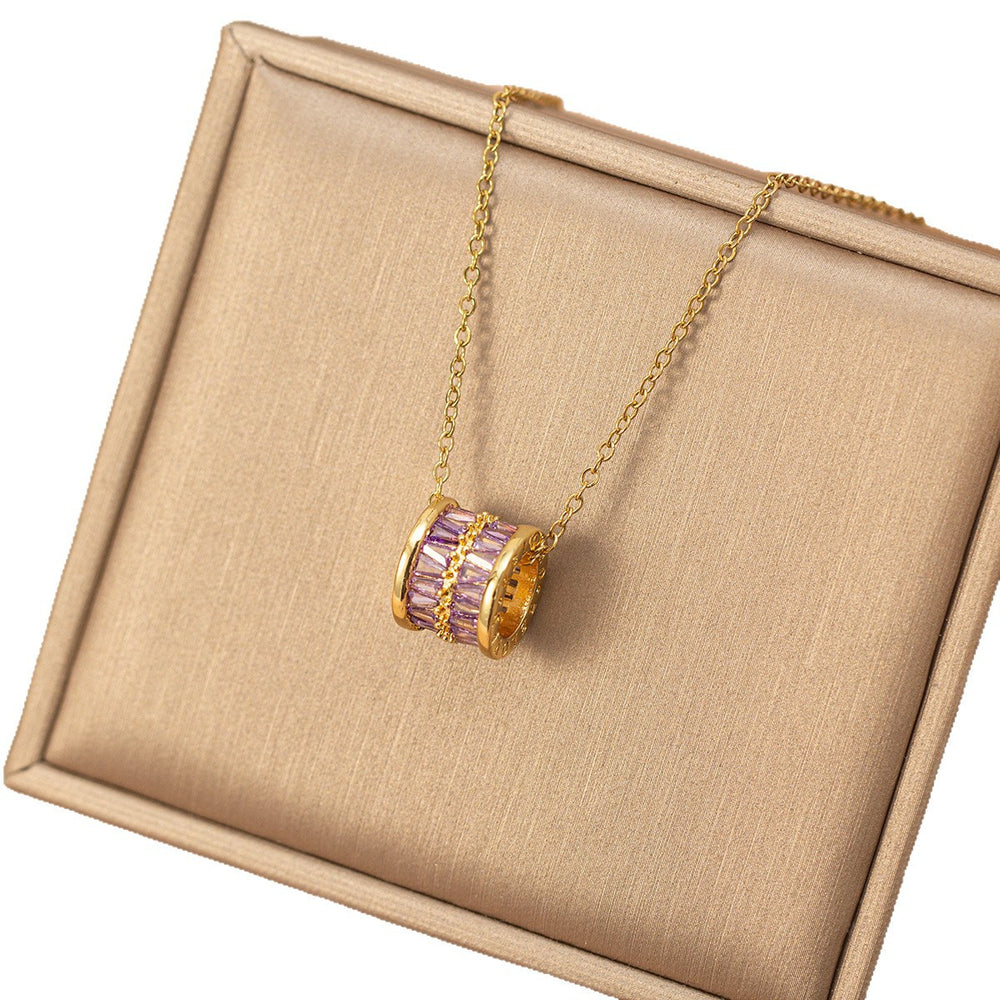 Popular popular refined inlaid zirconium small waist necklace accessible luxury niche jewelry for women high-end sense of versatility elegant clavicle chain