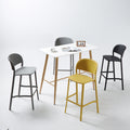 Scandinavian modern casual backrest high chair bar chair stackable outdoor cafe table stool bar chair island chair