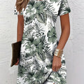 wholesale women's short-sleeved dresses, fashionable women's dresses for spring, summer, and autumn, new cross-border printed designs