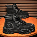 Men's martin boots: spring breathable high-top british style retro work boots, outdoor hiking, desert combat, and yellow boots