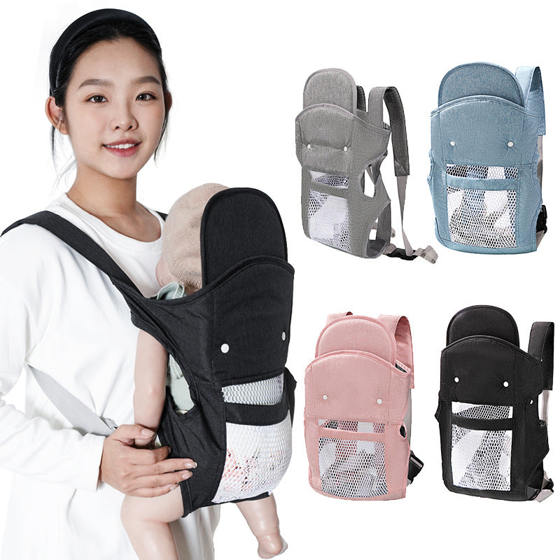 Newborn baby carrier - easy front, cross-carry, and back carrier - multifunctional breathable baby wearing device - breathable carrier