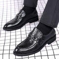 Leather shoes men's business formal wear casualmenautumnew arrival british cross-border live broadcast work k-style slip-on trendy leather shoes