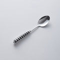 Vintage-inspired ceramic handle stainless steel cutlery set - includes knife, fork, spoon, dessert spoon, steak knife, and fork. custom logo options available